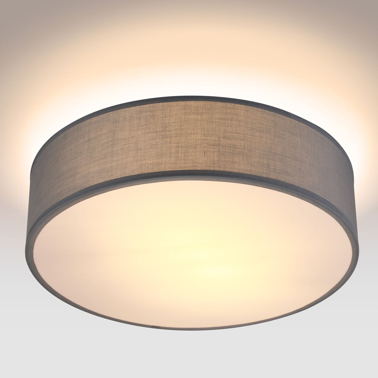 Casaria monzana® Deckenlampe Grau Stoff Ø38cm
