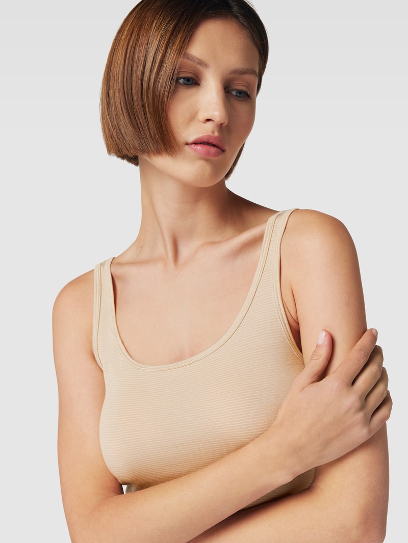Tanktop mit Strukturmuster im 2er-Pack in sand