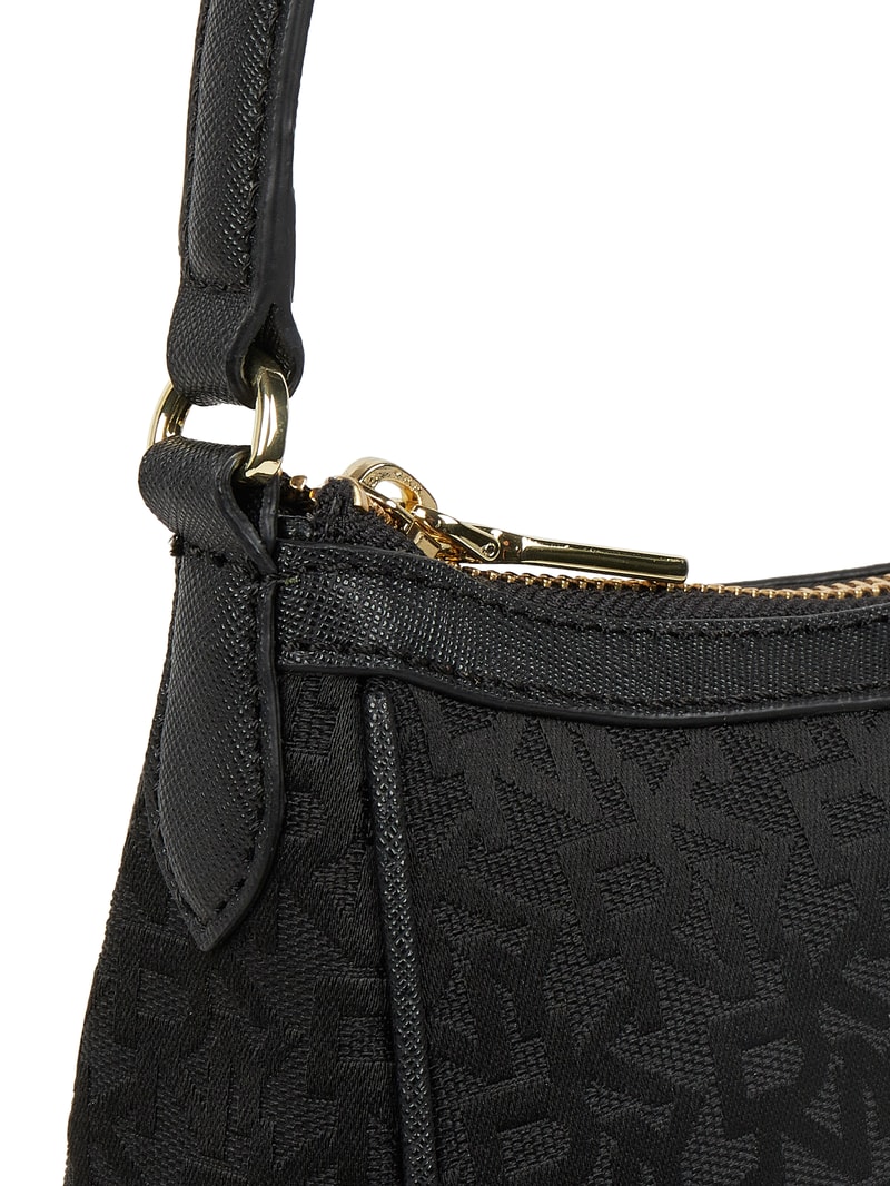 Pochette mit Logo-Muster Modell 'Carol' in schwarz