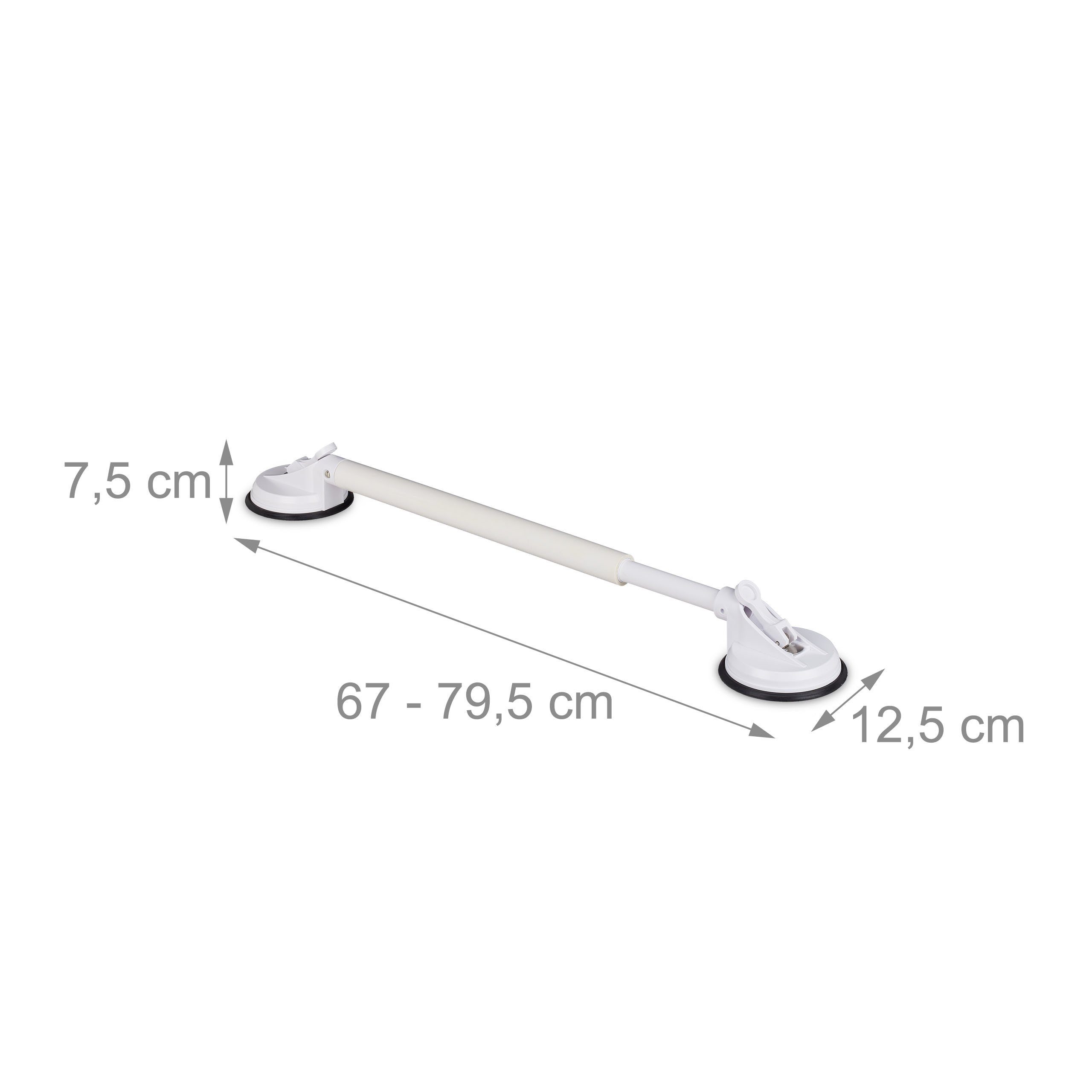 relaxdays Haltegriff 1 x Sauggriff ausziehbar Größe XL