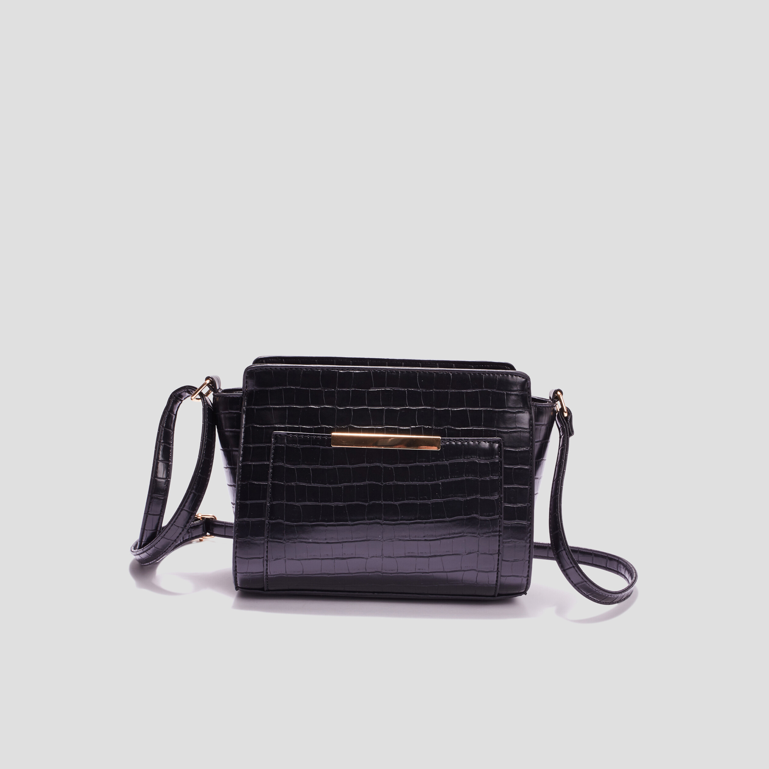 Sac à bandoulière texturé noir femme | La Halle