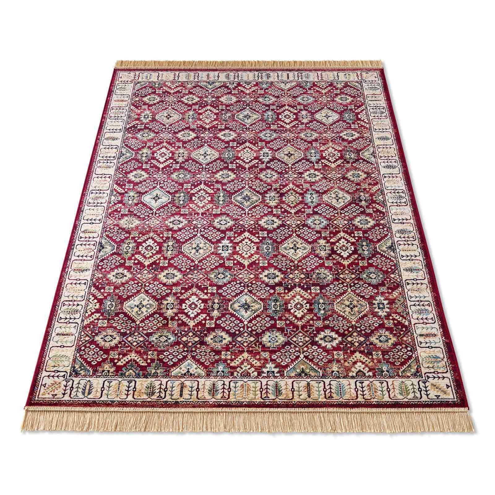 Teppich Palazzo Royal Lori, TaraCarpet, rechteckig, Höhe: 6 mm, Lori Seiden Optik rot Wohnzimmer Schlafzimmer Esszimmer 67x105