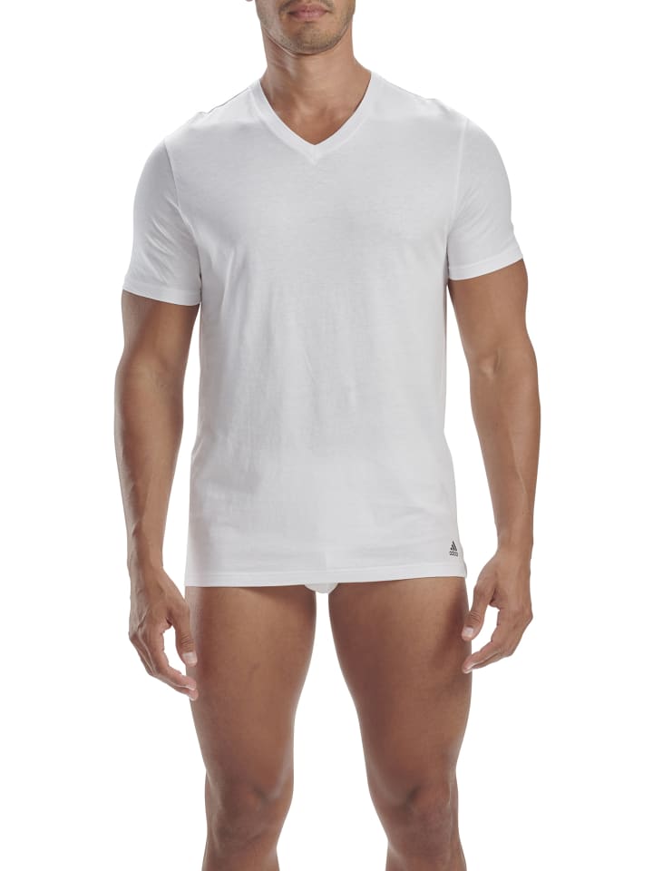 adidas T-Shirt V-NECK in Weiß günstig kaufen