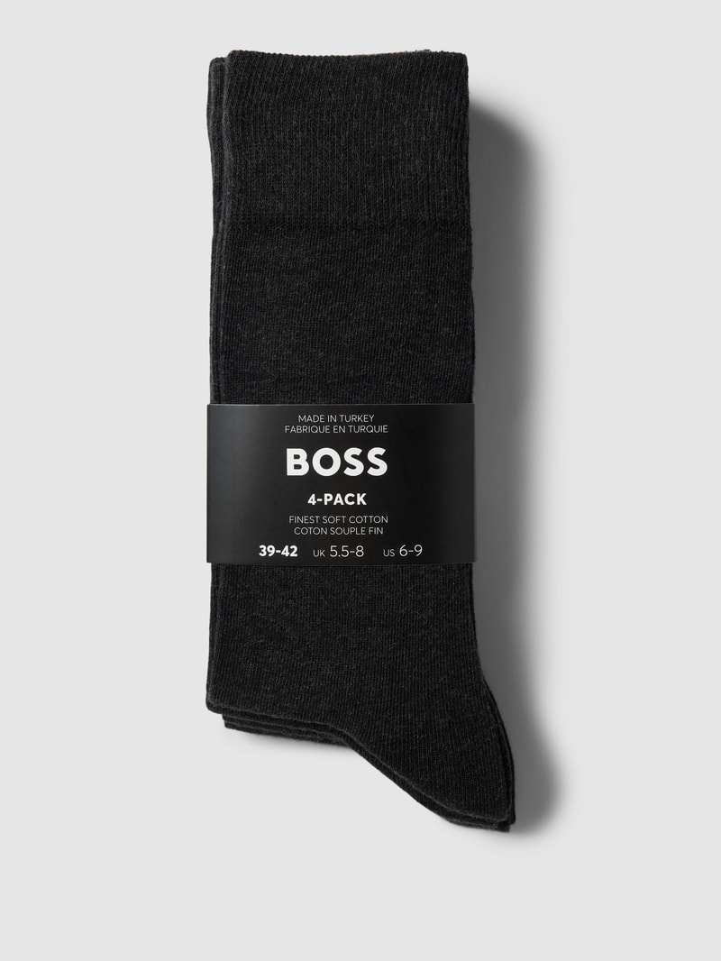 Socken mit Label-Detail im 4er-Pack in anthrazit