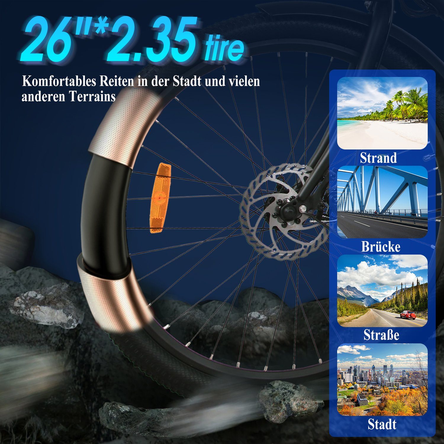 Fangqi E-Bike E-Bike 26 Zoll Elektrofahrrad,Citybike,Pedelec, 36V/14,4Ah akku,25KM/H, 250W Heckmotor, (spar-set,E-Mountainbike, E-Dirtbike, MTB(Optionaler Gashebel: Nach dem Einbau des Gashebels kann ein rein elektrischer Modus erreicht werden, Fahrm