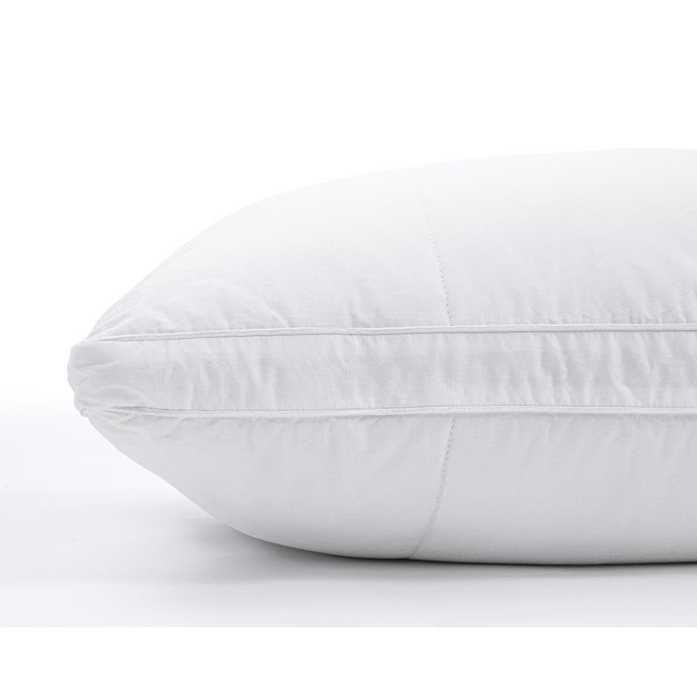 3-Kammer-Kopfkissen 3-KAMMER-3D-MIKROGEL-KISSEN WEISS, Sitheim-Europe, Füllung: Unten und oben: 120 g/m² Microgel-Polyester Kern: weiße Gänsefedern, Bezug: Baumwolle, seitenschläfer, rückenschläfer, Bauchschläfer