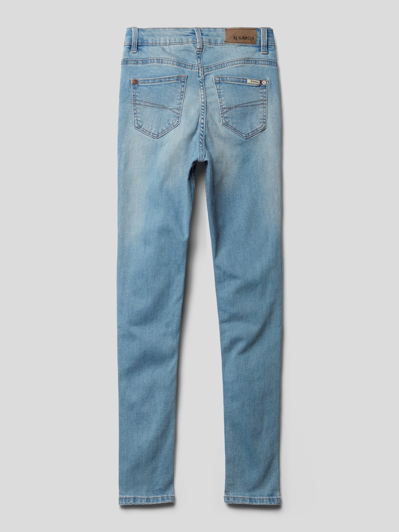 Jeans mit Label-Patch Modell 'SAISONAL' in jeans