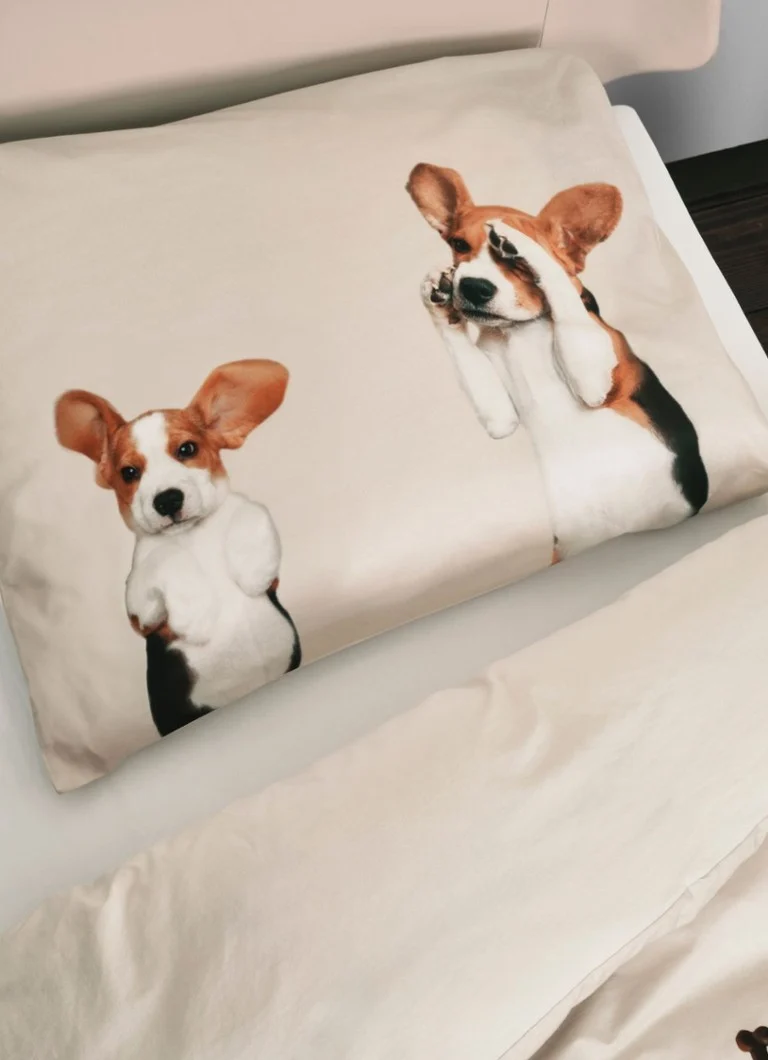 Snurk Beagle Friends organic cotton duvet cover set 160 TC - includes pillowcase