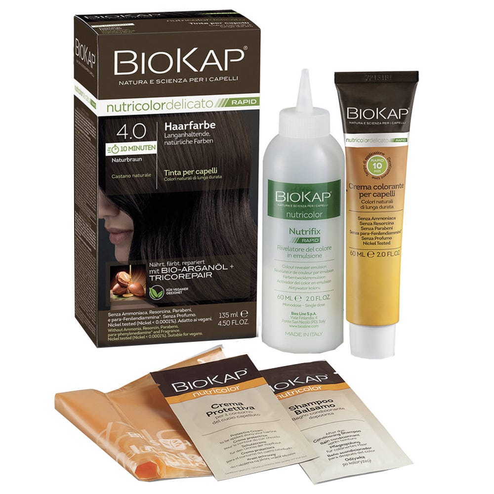 BIOKAP Haarfarbe Nutricolor Delicato Rapid Naturbraun 4.0 135 ml