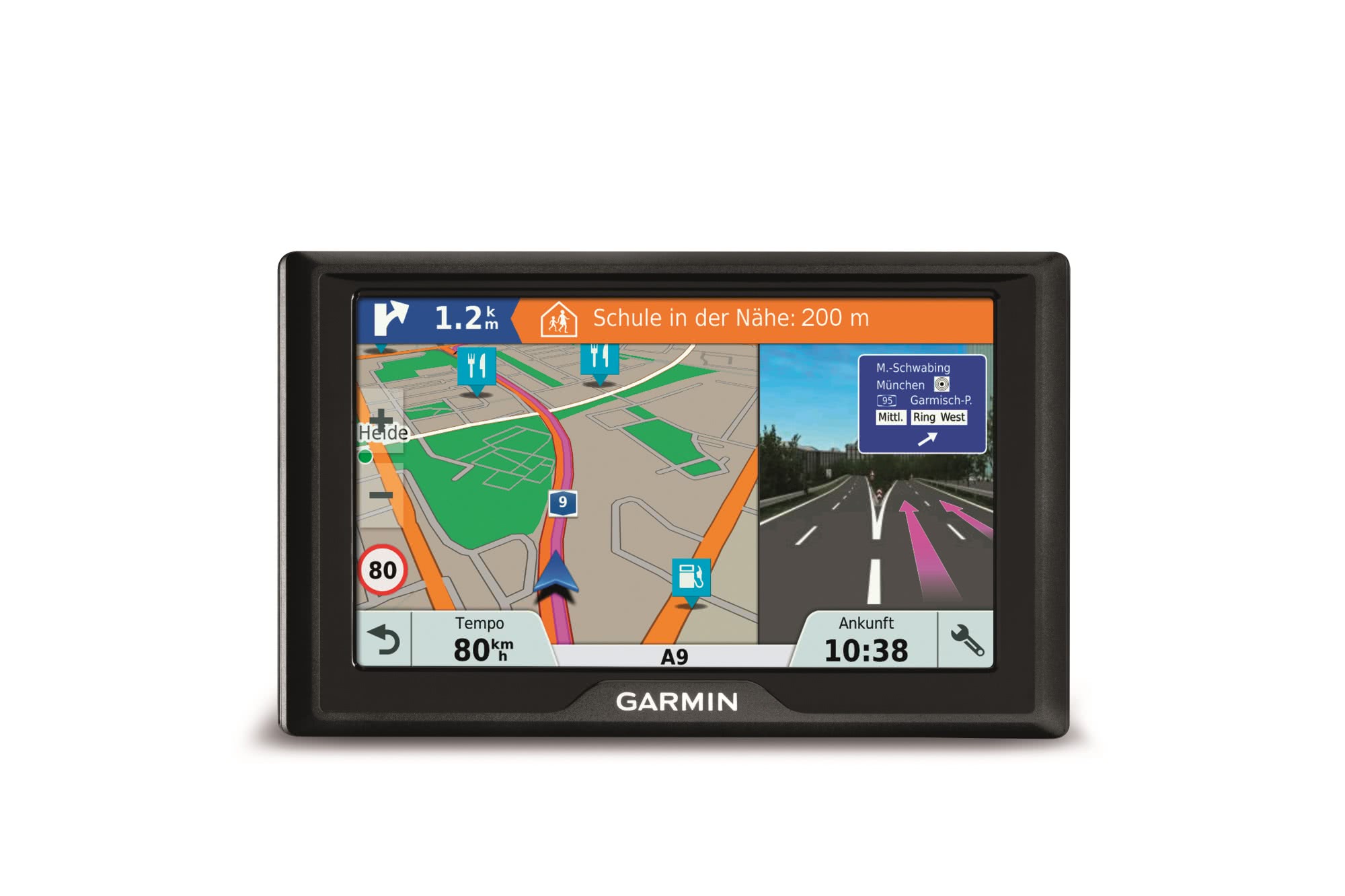Garmin Drive 5S CE | Navigationsgerät inkl. Sicherheitspaket, Live Traffic Infos, TripAdvisor und Foursquare, Watch Link und Kartenupdates für Zentraleuropa (22 Länder) - ATU