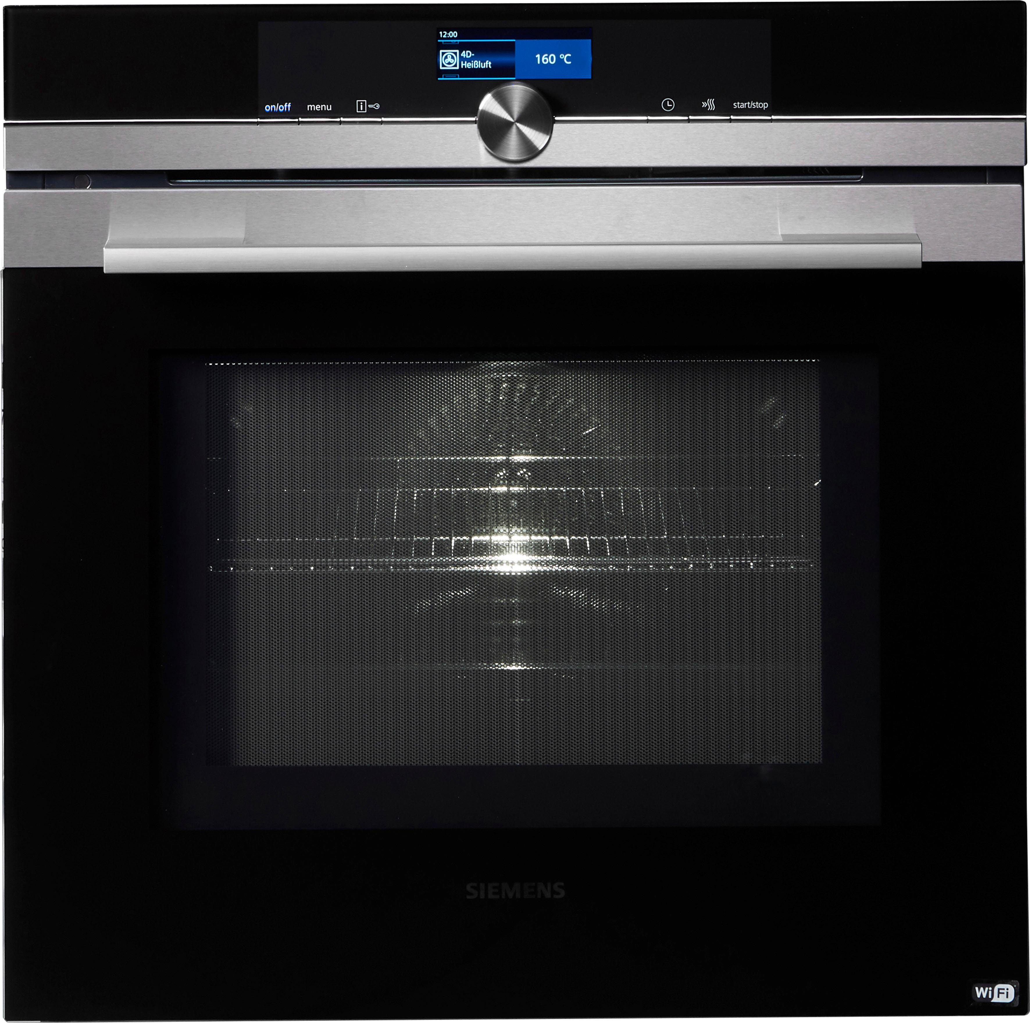 SIEMENS Pyrolyse Backofen iQ700 HM676G0S6, mit 1-fach-Teleskopauszug, Aqua-Reinigungsfunktion, mit 4D-Heißluft