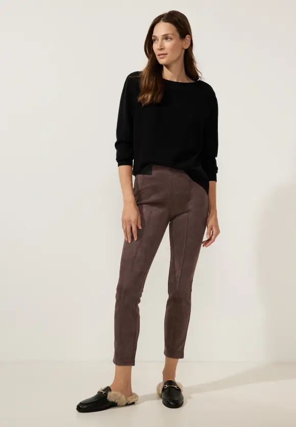 Street One Skinny Hose in Velour Optik
