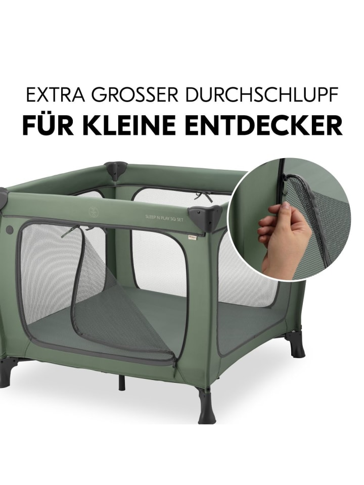 Hauck Reisebett & Laufgitter Sleep N Play SQ Set (mit Komfort-Matratze in gruen günstig kaufen onesize