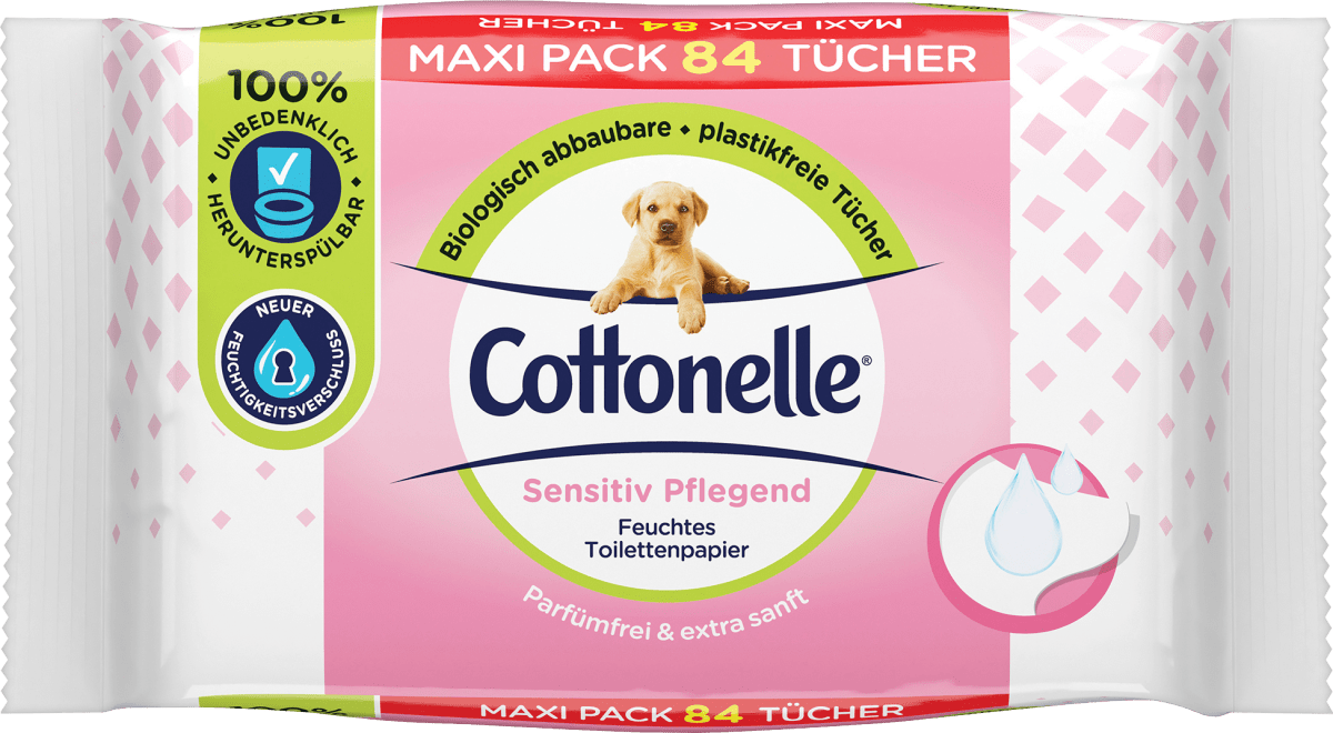 Feuchtes Toilettenpapier Sensitiv Pflegend, Maxi Pack, 84 St