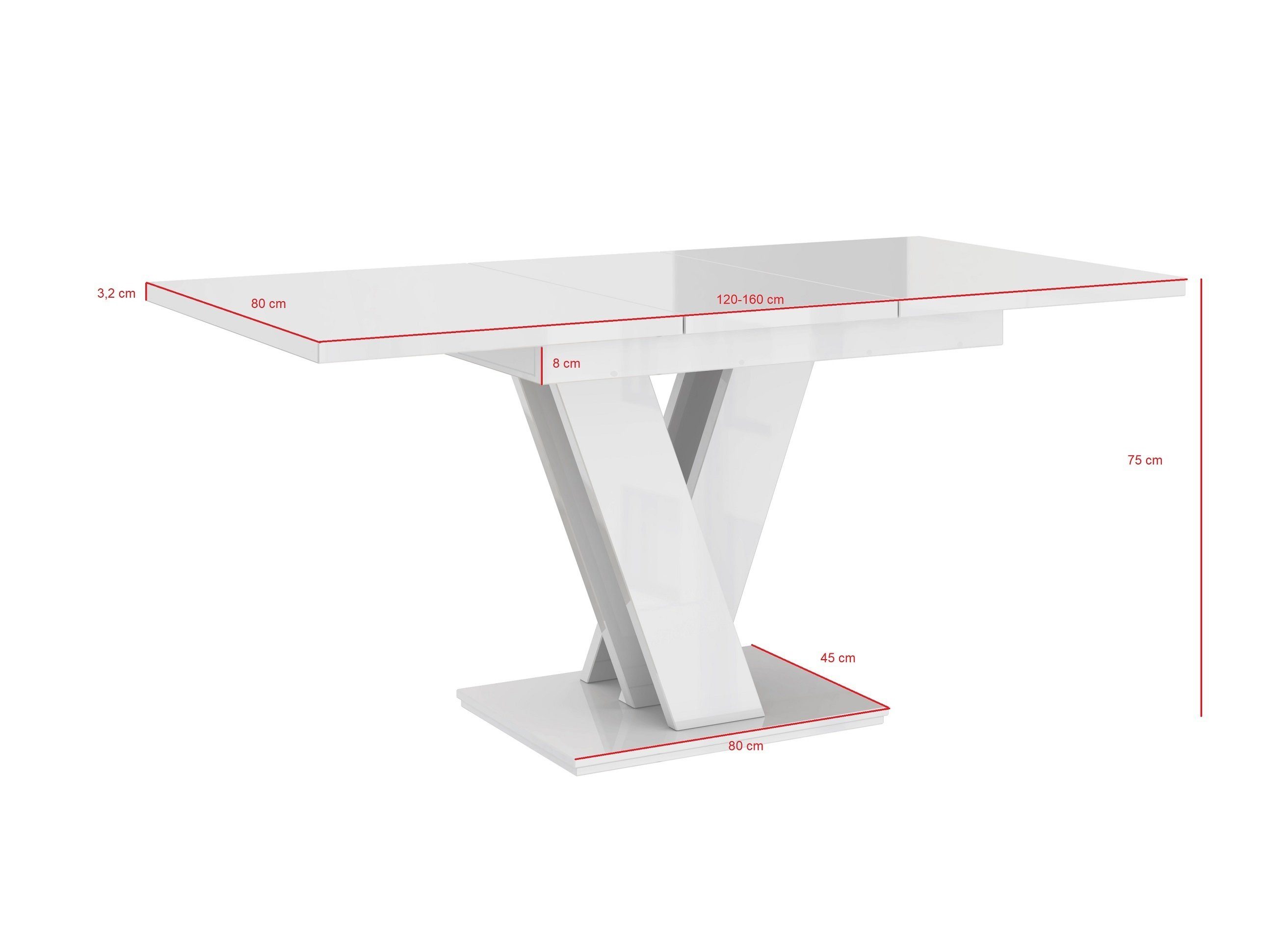 Compleo Esstisch Vinci Esszimmertisch, ausziehbar 120-160 cm, Esszimmer