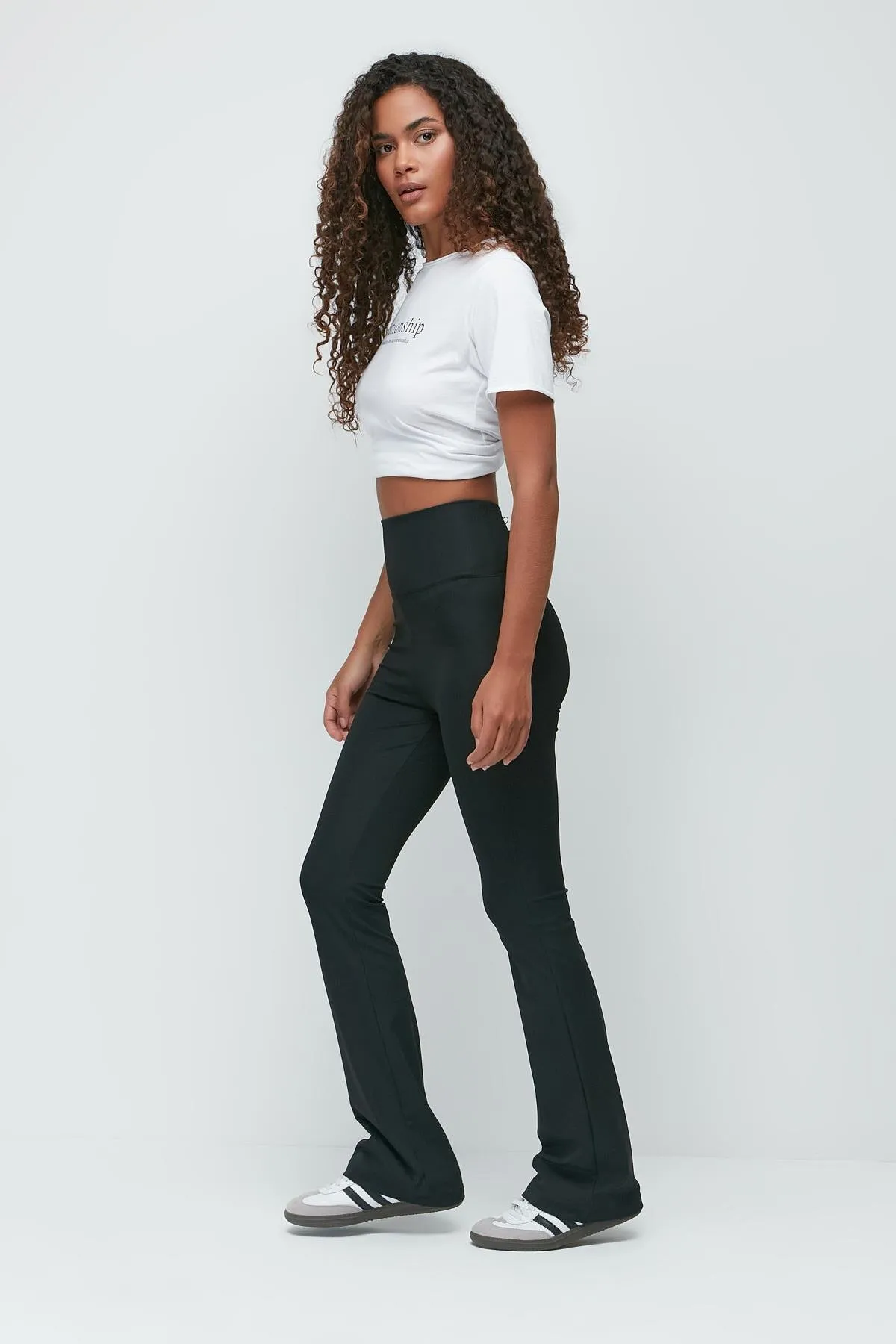 C&City  Diver Sport-Leggings mit hohem Bund und spanischem Bein, lang, 9406, Schwarz