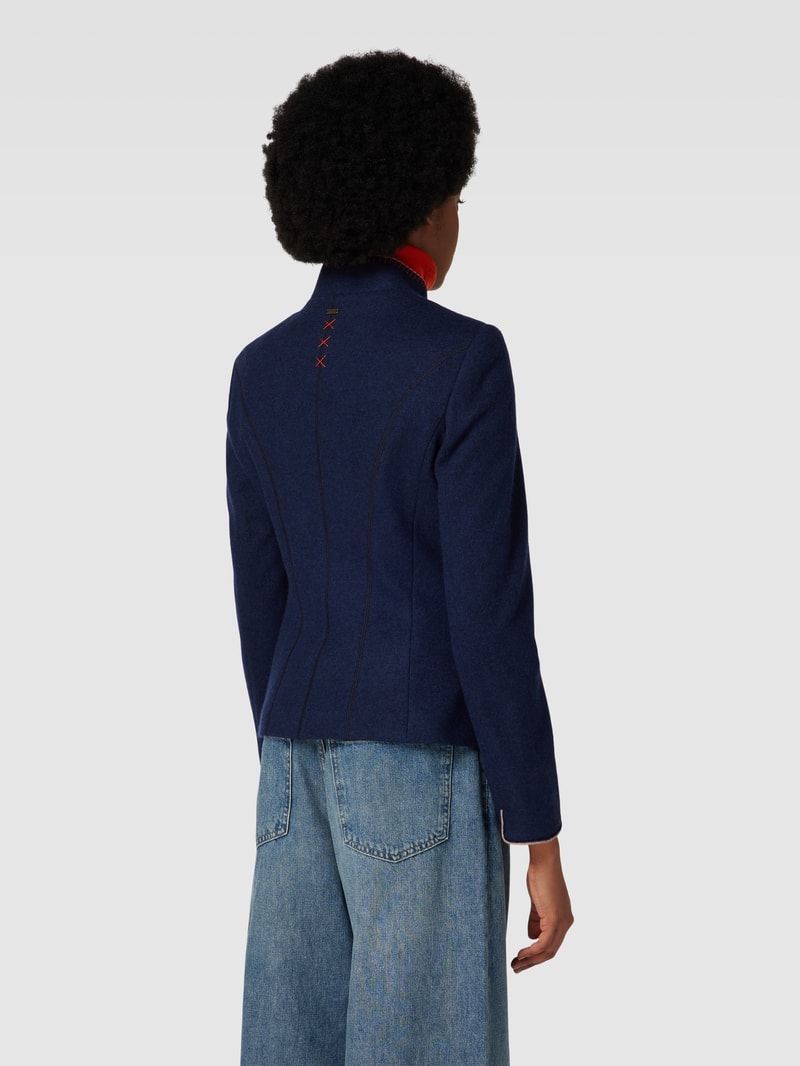 Blazer mit Kontrastbesatz in marineblau