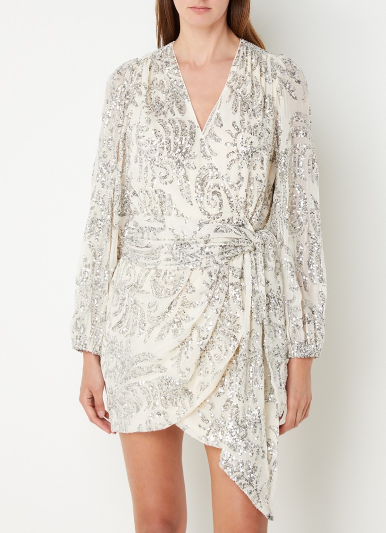 JOSH V Trina mini wrap dress with sequins
