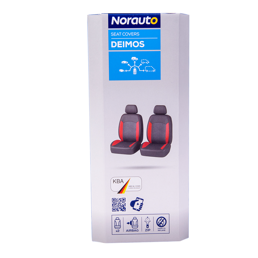 2er-Set Norauto Ganimede Vordersitzbezüge schwarz / grau - ATU