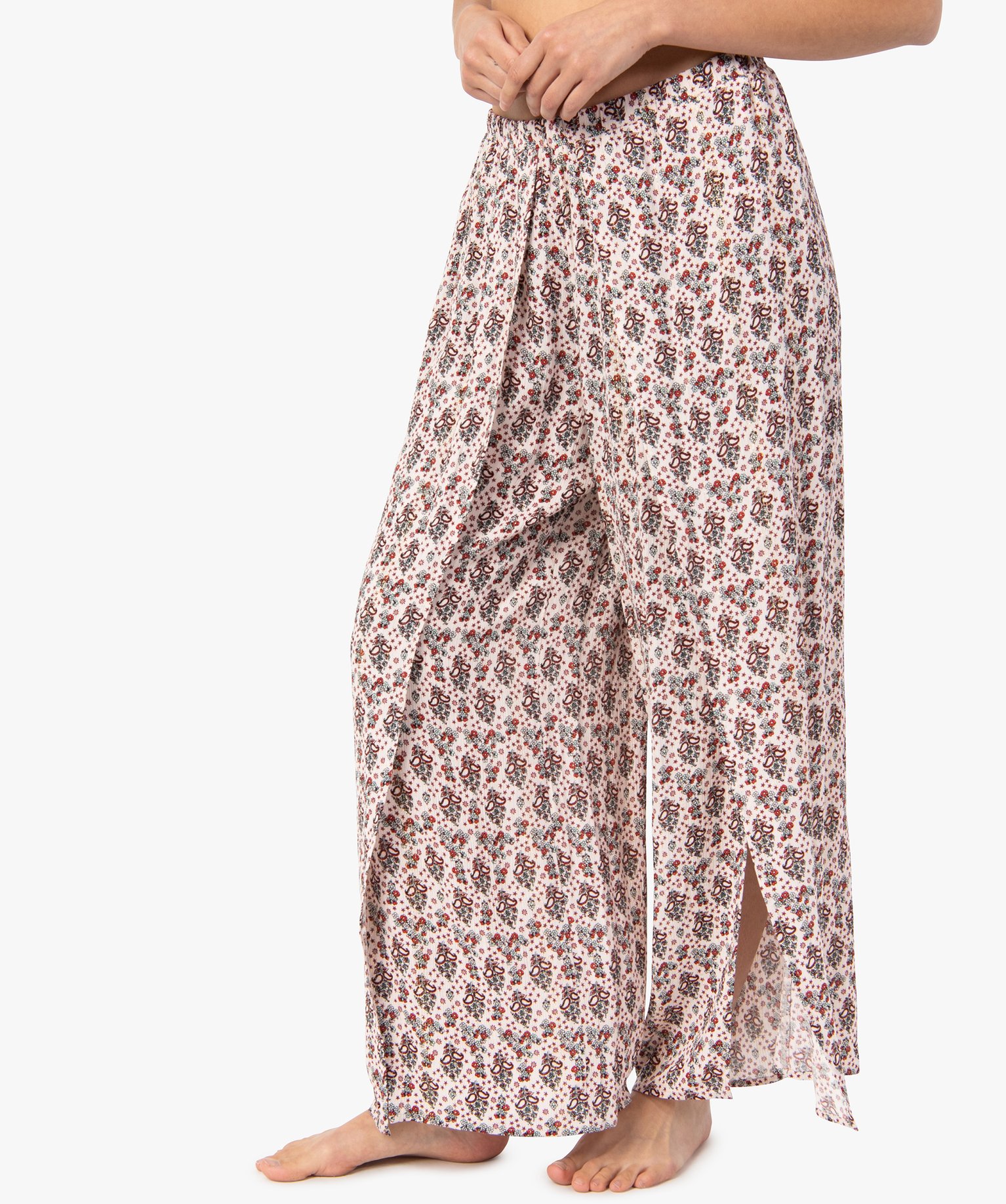 Pantalon de plage femme ouvert sur l’avant imprime | GEMO