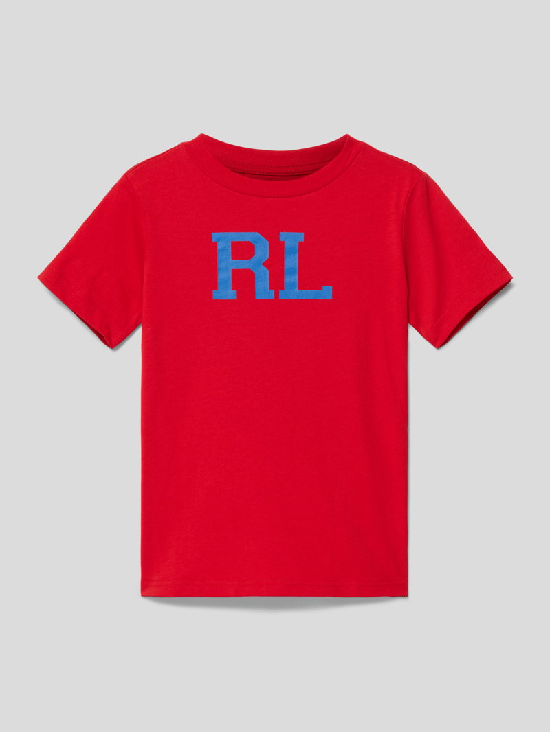 T-Shirt mit Label-Print in rot