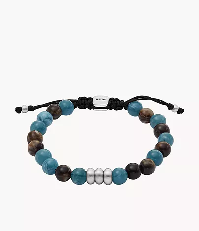 Fossil Armband All Stacked Up Beads Acryl blau braun