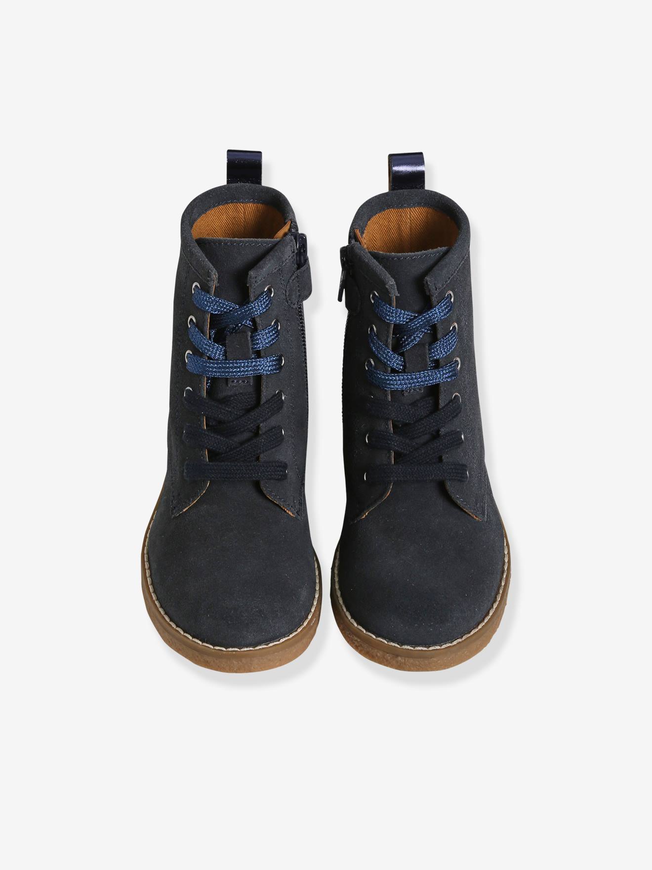Vertbaudet Mädchen Boots mit Schnürsenkel + Reißverschluss - braun