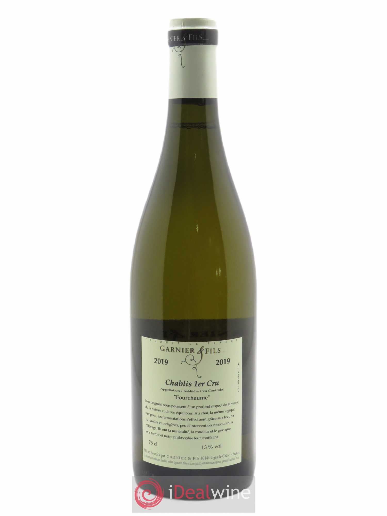 Chablis 1er Cru Fourchaume Garnier & Fils  2019 - Lot de 1 Bouteille