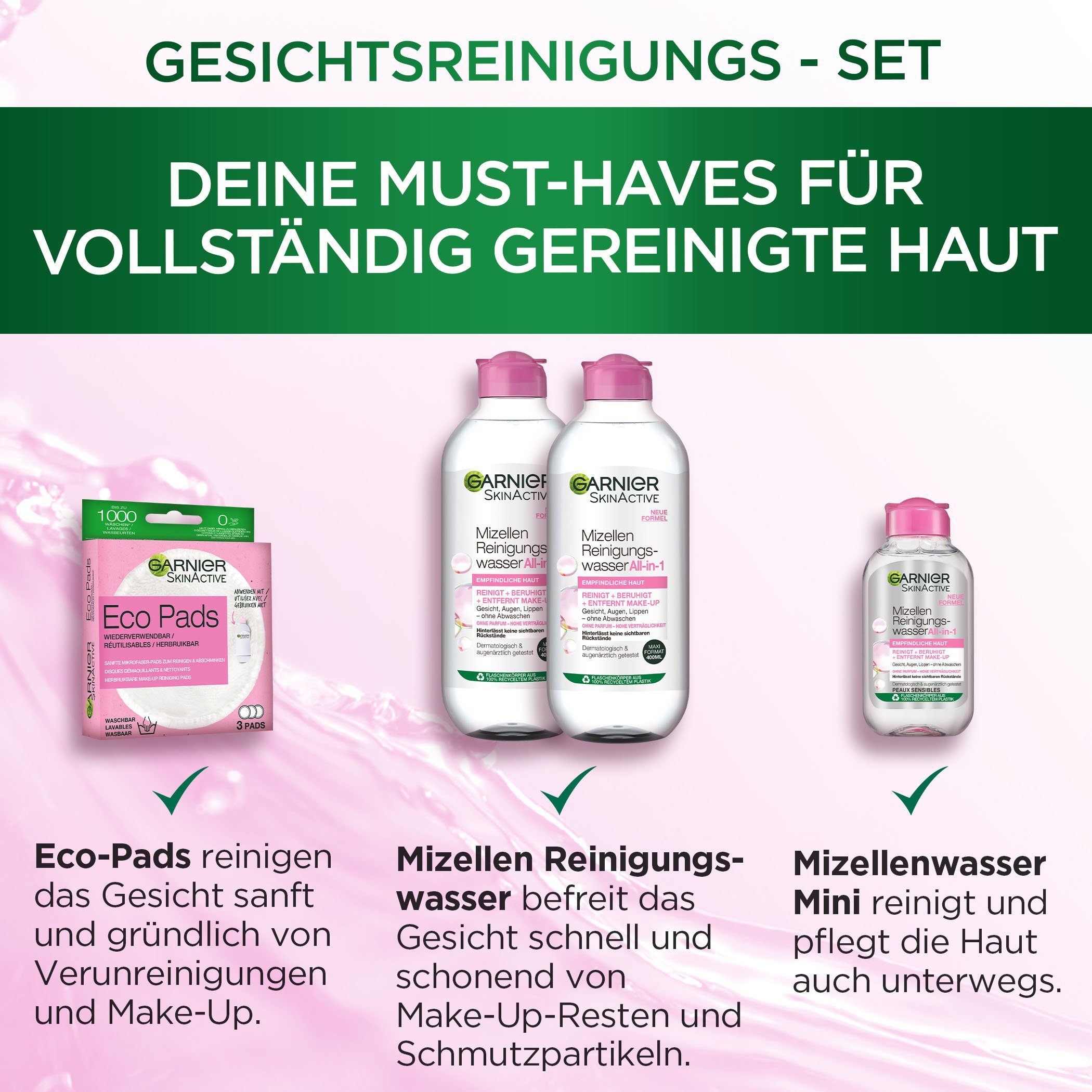 GARNIER Pflege-Set Gesichtsreinigungsset