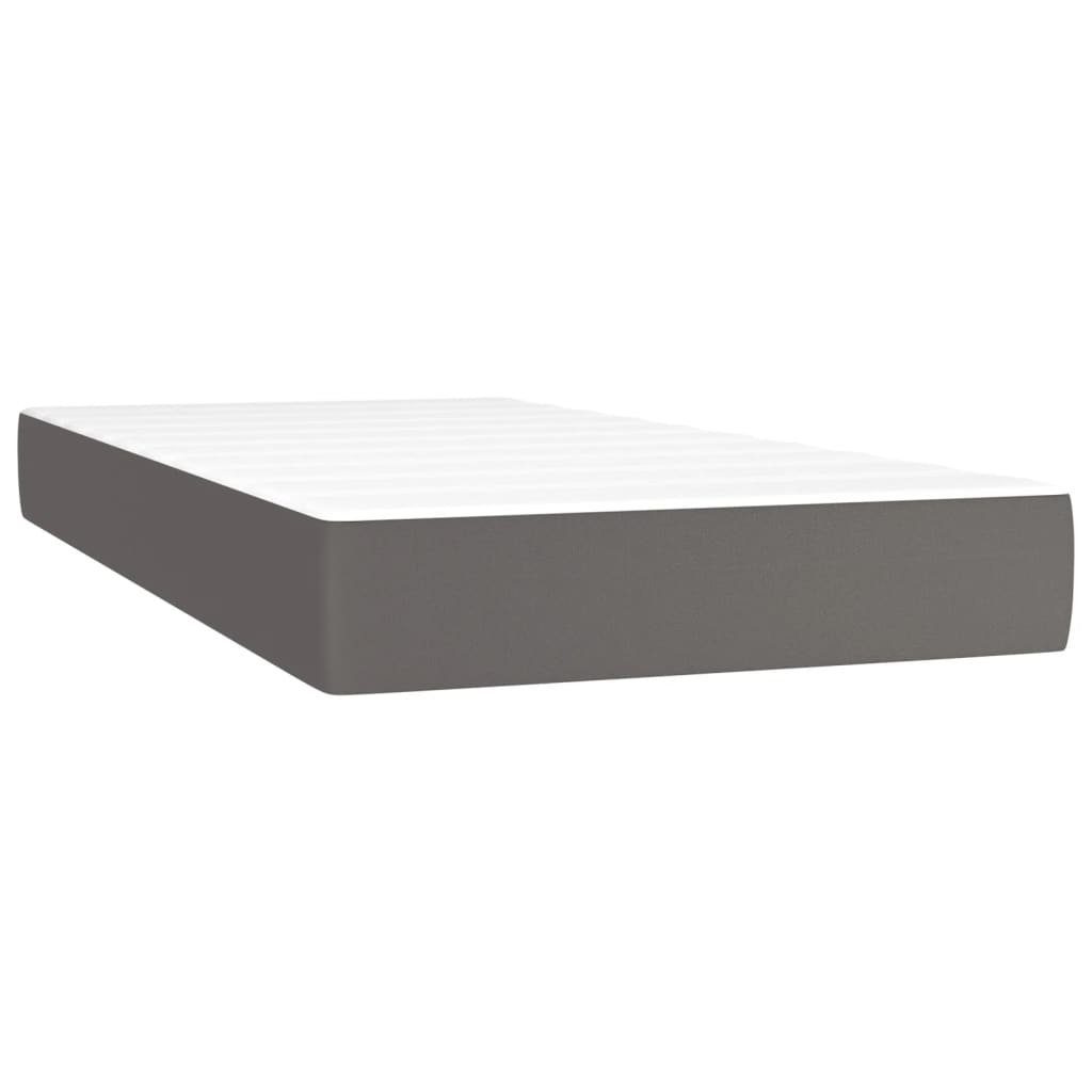 Boxspringmatratze Taschenfederkernmatratze Grau 80x200x20 cm Kunstleder, vidaXL, 20 cm hoch