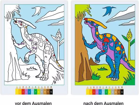 CreArt Malen nach Zahlen ab 5: Dinosaurier