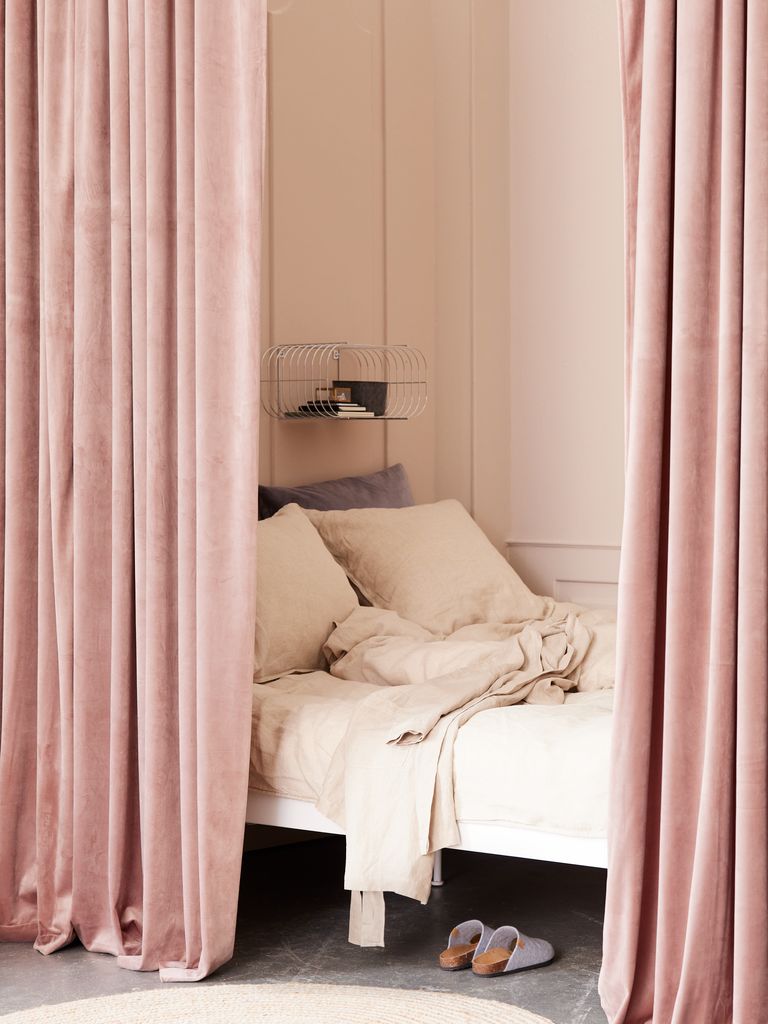 Rideau AUSTRA AUSTRA 1x140x300cm velours rose clair