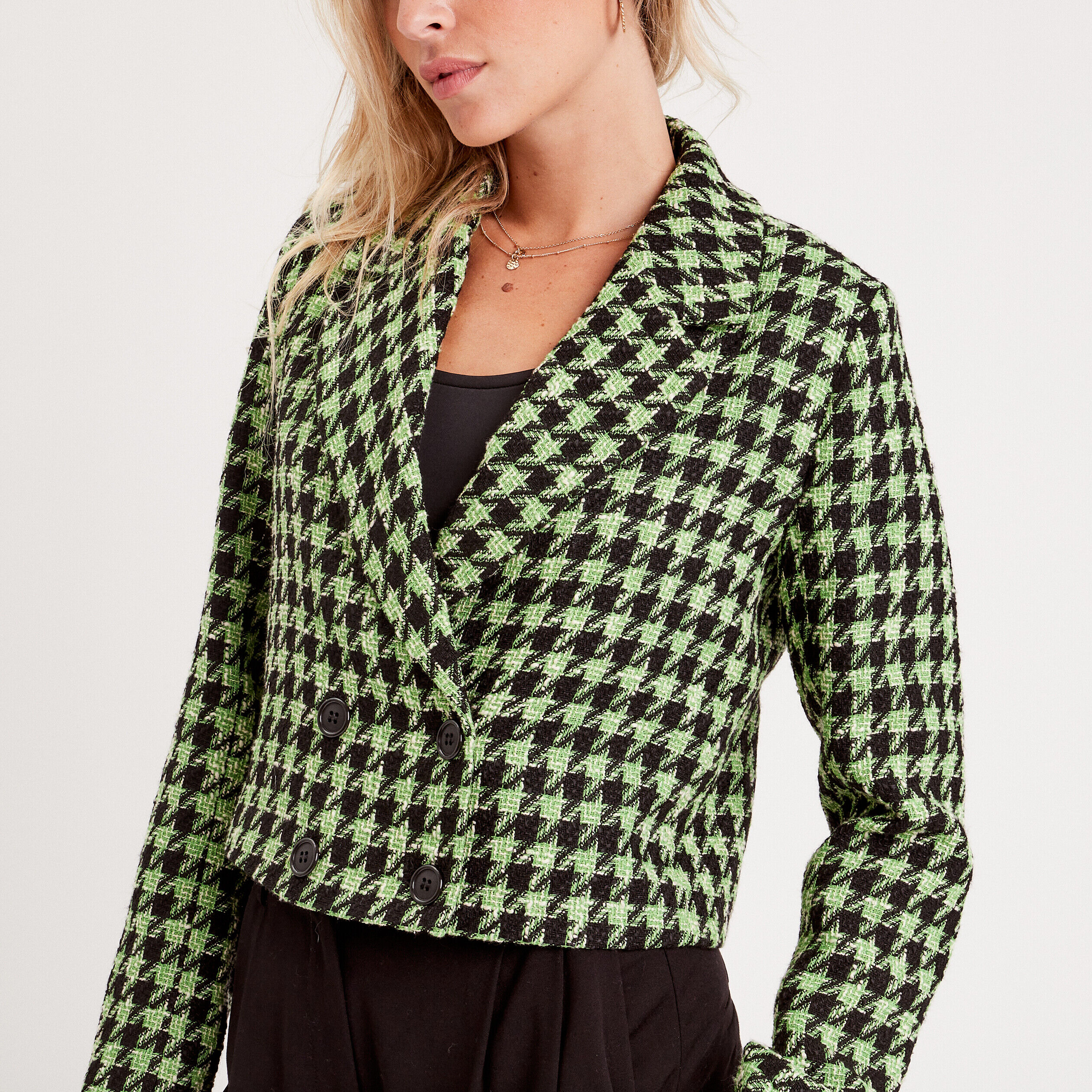Veste droite avec boutons noir femme | Cache Cache
