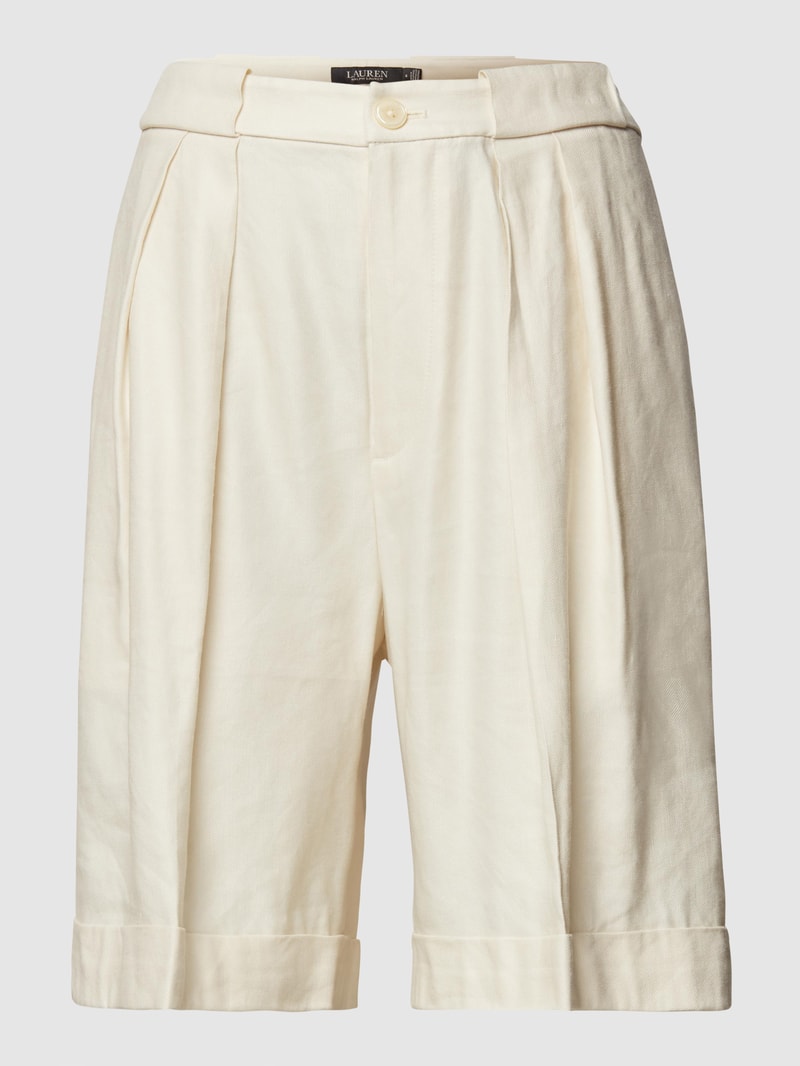 Chino-Shorts mit Bundfalten in offwhite