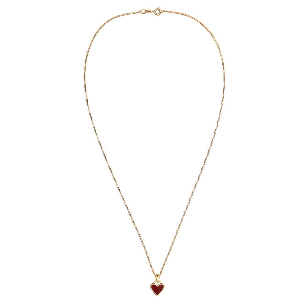 Elli Elli Collier Enfants Pendentif Cœur Mignon avec émail rouge en argent sterling 92 Bijoux