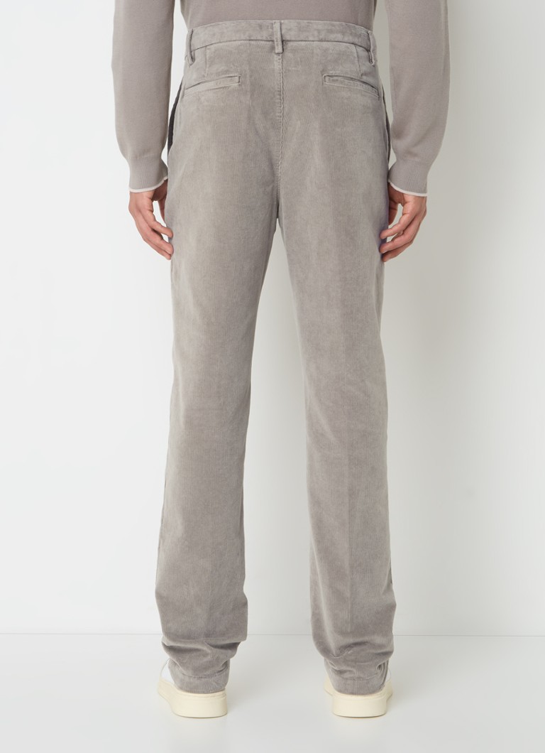 Pantaloni chino din catifea reiată, cu croială dreaptă și buzunare laterale, Boggi Milano