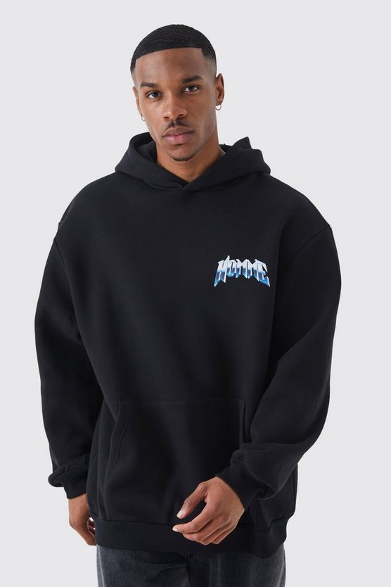 Oversize Hoodie mit Skelett Homme Print