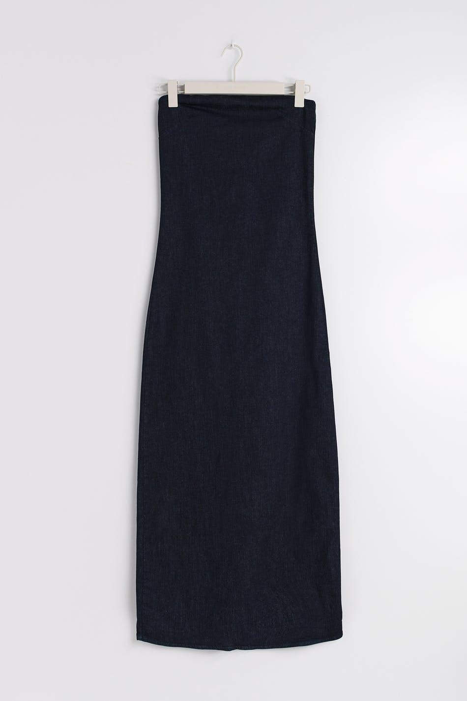 Long tube denim dress