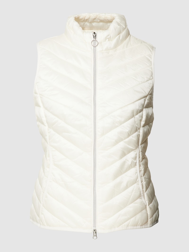 Steppweste mit Zweiwege-Reißverschluss in offwhite