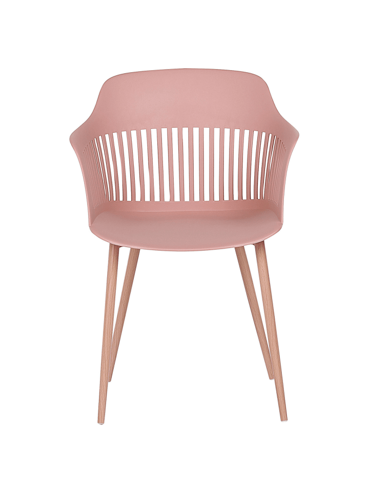 Beliani 2er-Set Esszimmerstuhl BERECA in Rosa/Heller Holzfarbton günstig kaufen onesize