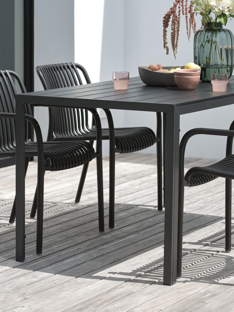 Mesa de jardim JERSORE JERSORE W80xL140 preta