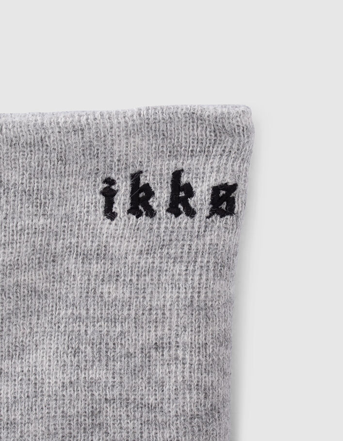 Snood gris tricot broderie cartes bébé garçon