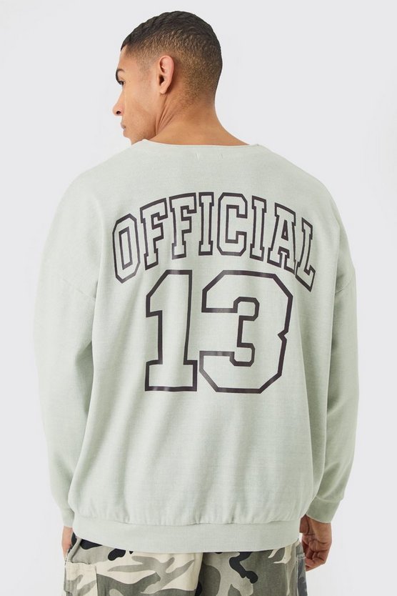 Gerippter Oversize Hockey-Pullover