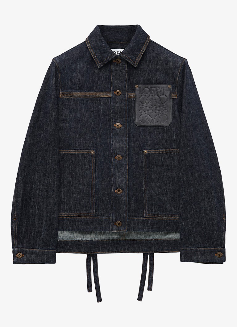 Jachetă LOEWE din denim cu detalii din piele de vițel