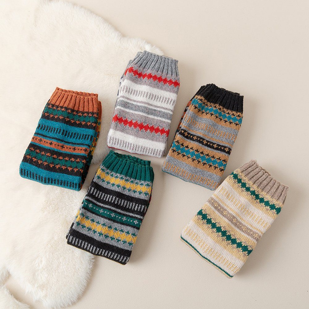 Beinstulpen Stulpen Damen Lange Winter Legwarmer (Böhmischer Stil Beinstulpen Gestrickt) Verdicken Knit Beinwärmer Overknee Strümpfe