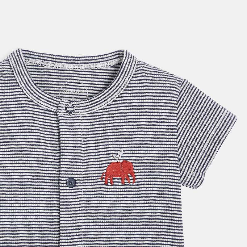 Combishort bébé en coton bio bleu Absorba