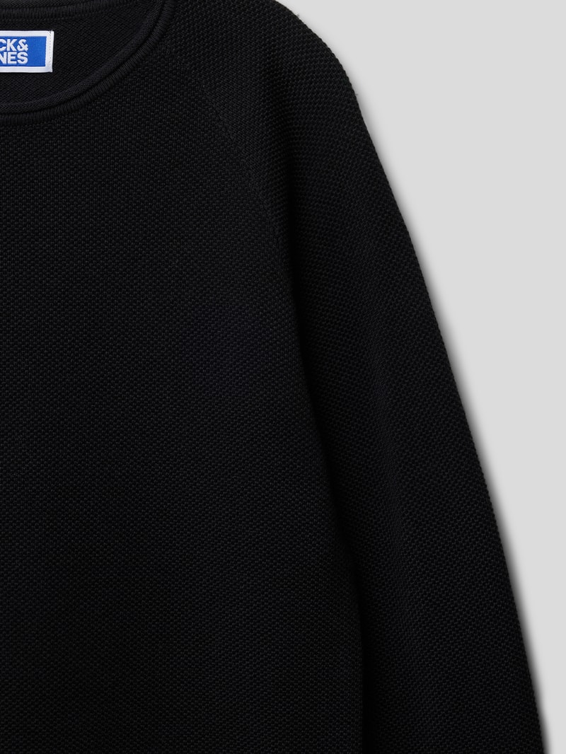 Strickpullover mit Strukturmuster Modell 'HILL' in schwarz