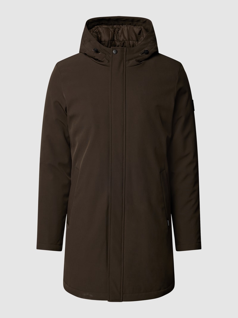 Funktionsjacke mit Kapuze Modell 'deston' in mittelbraun