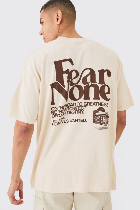 Oversize T-Shirt mit Fear None Print