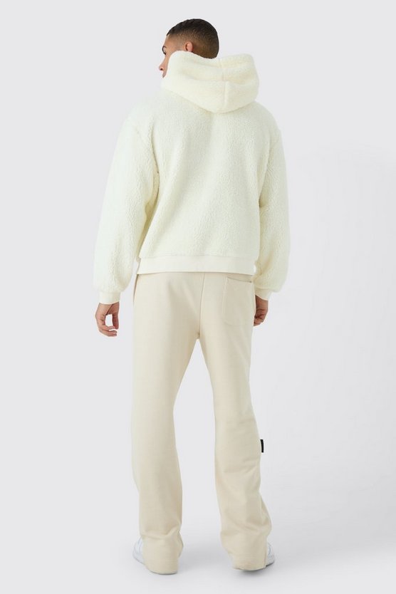 Kastiger Oversize Borg-Hoodie